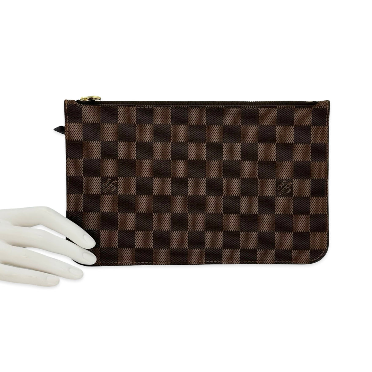 LOUIS VUITTON: Damier Ebene Neverfull Pochette