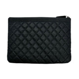 CHANEL: Quilted Caviar Boy Medium Zipped Pouch O Case