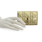 CHRISTIAN DIOR: Lambskin Cannage My Dior Glycine Wallet