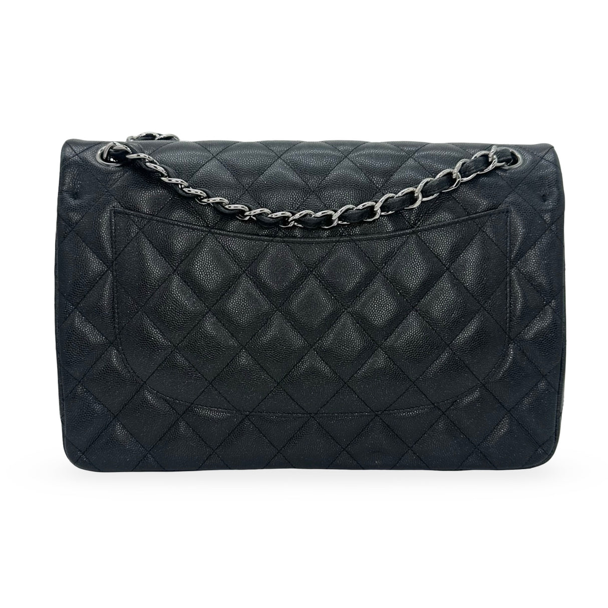 CHANEL: Iridescent Quilted Caviar Jumbo Classic Double Flap