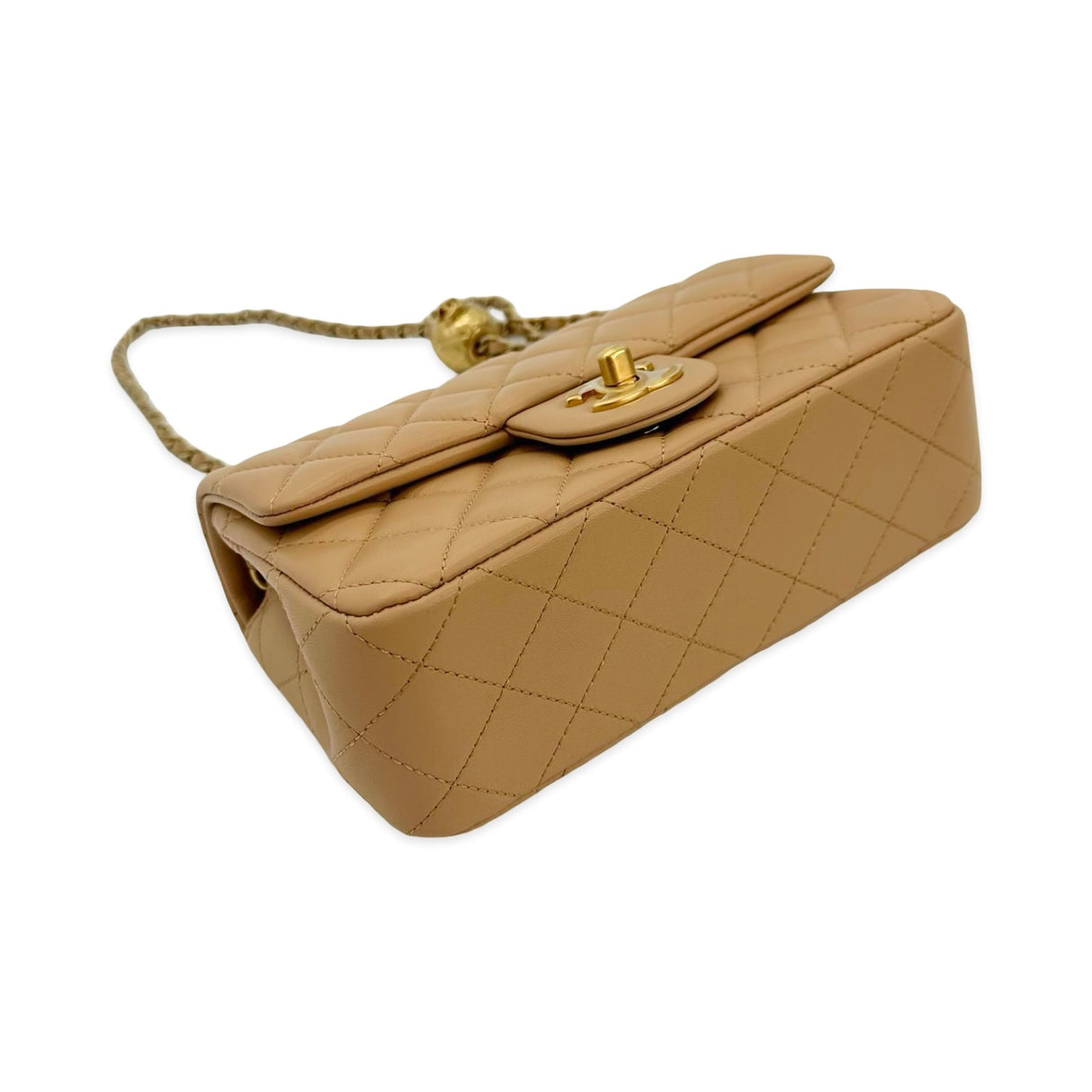 Quilted Lambskin Mini Pearl Crush Rectangular Flap Bag