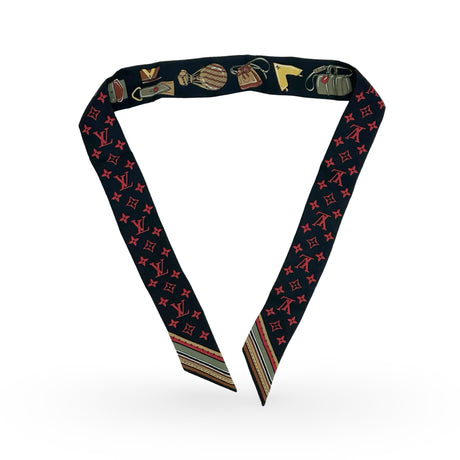 LOUIS VUITTON: Silk Monogram Asnieres Paper House BB Bandeau
