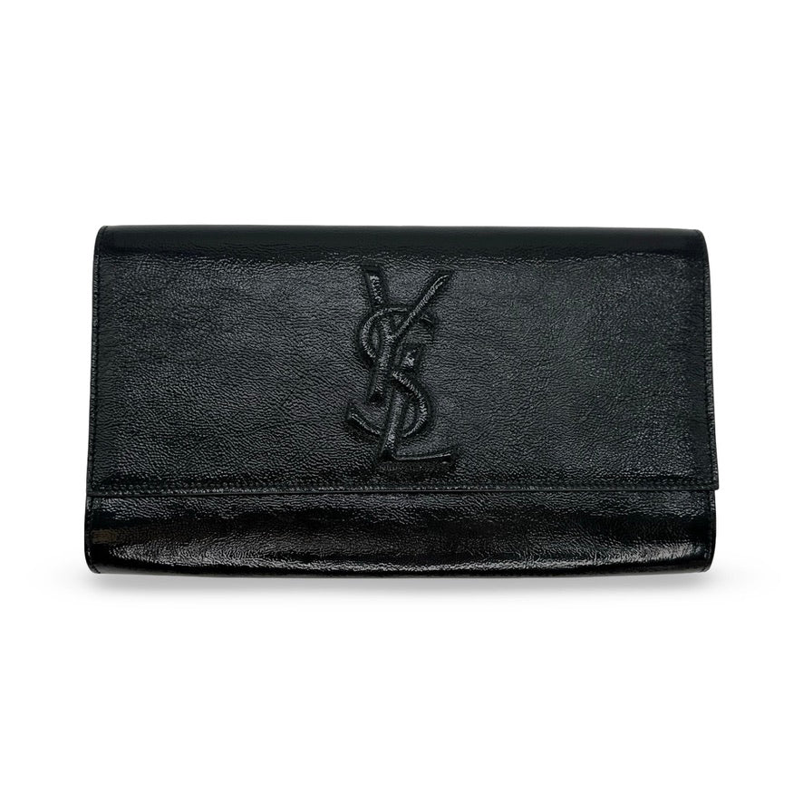 SAINT LAURENT: Patent Large Belle de Jour Clutch