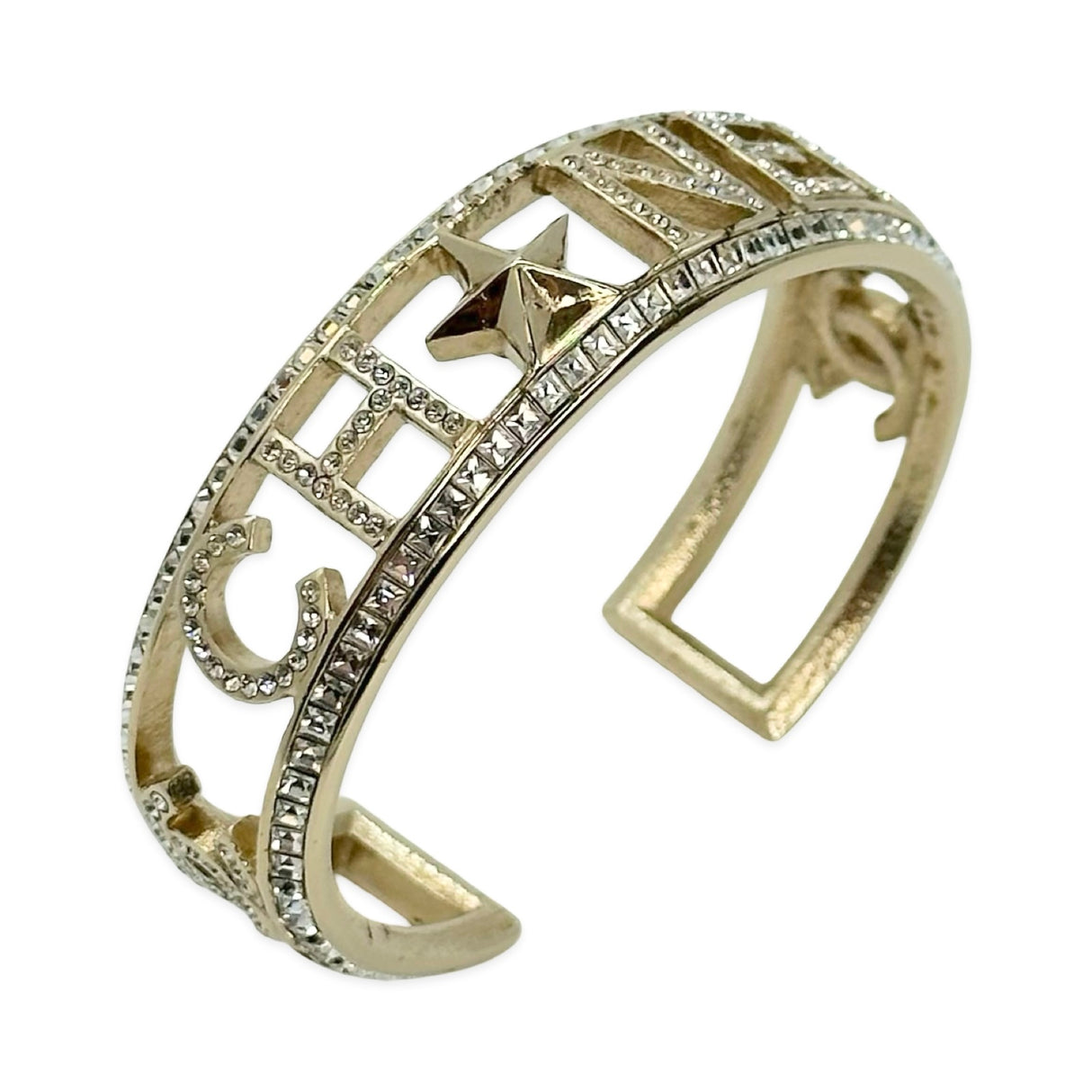 CHANEL: Crystal Star Cuff Bracelet