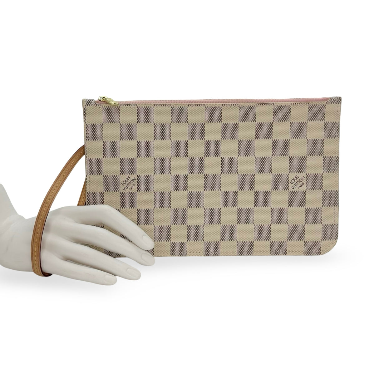 LOUIS VUITTON: Damier Azur Neverfull Pochette