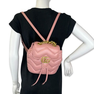 Gucci Chevron Matelasse Calfskin GG Marmont Backpack