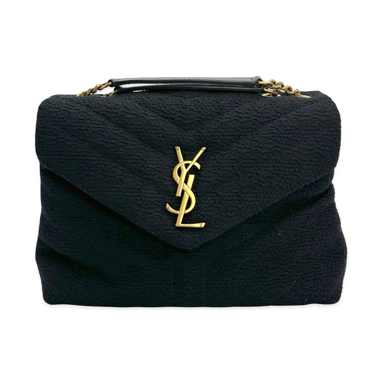 SAINT LAURENT: Quilted Fabric Small LouLou
