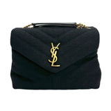 SAINT LAURENT: Quilted Fabric Small LouLou