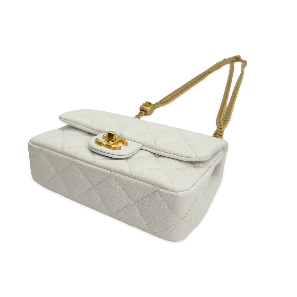 CHANEL: Quilted Caviar Sweetheart Mini Flap Bag