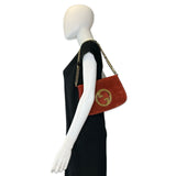GUCCI: Suede Blondie Small Saddle Bag