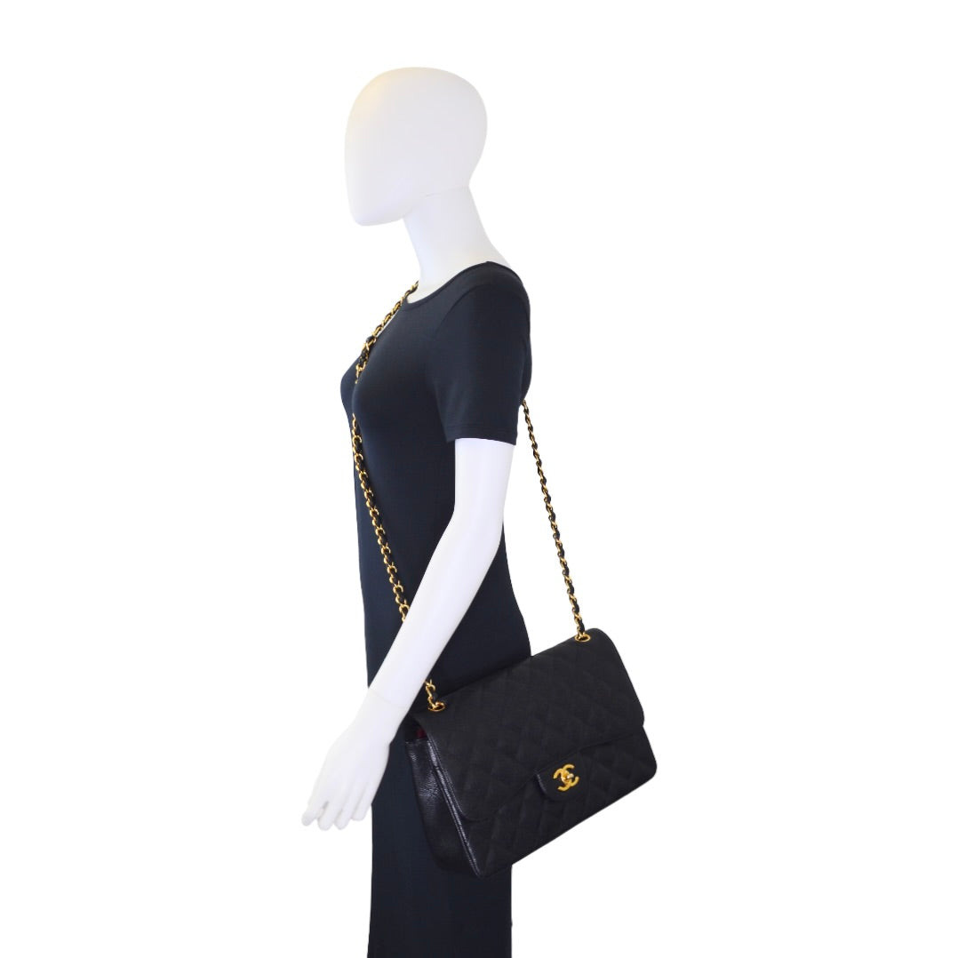 Chanel Quilted Caviar Jumbo Classic Double Flap