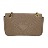 GUCCI: Quilted Leather Small GG Marmont Flap Bag