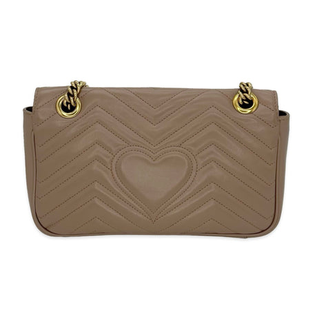 GUCCI: Quilted Leather Small GG Marmont Flap Bag