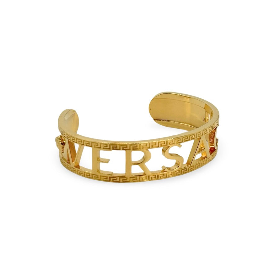 VERSACE: Logo Cuff Bracelet