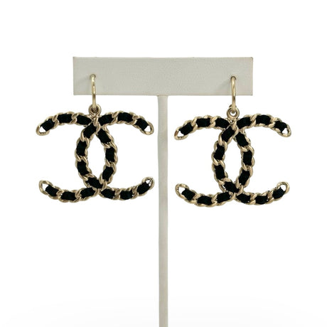 CHANEL: Woven CC Hoop Earrings