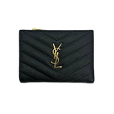 SAINT LAURENT: Quilted Grain de Poudre Cassandre Bifold Wallet