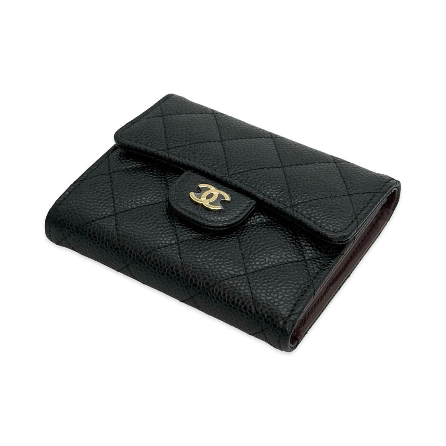 Quilted Caviar Classic Flap Wallet
