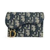 CHRISTIAN DIOR: Oblique Saddle Card Holder Wallet