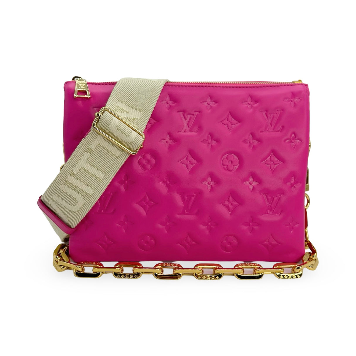 LOUIS VUITTON: Monogram Embossed Coussin PM
