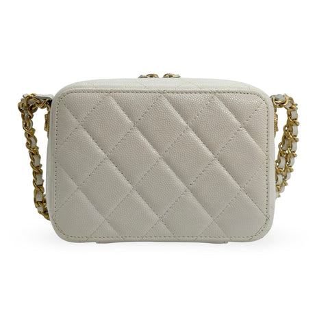 CHANEL: Quilted Caviar Twist Your Buttons Mini Vanity Case