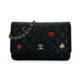 CHANEL: Quilted Lambskin Coco Casino Wallet on a Chain