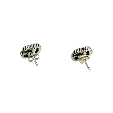 GUCCI: Sterling Silver GG Marmont Stud Earrings