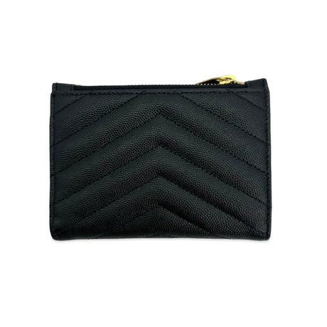 SAINT LAURENT: Quilted Grain de Poudre Cassandre Bifold Wallet
