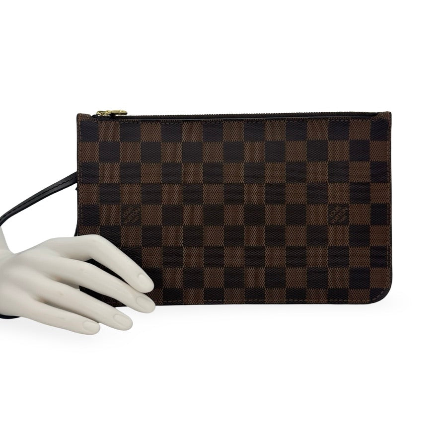 LOUIS VUITTON: Damier Ebene Neverfull Pochette