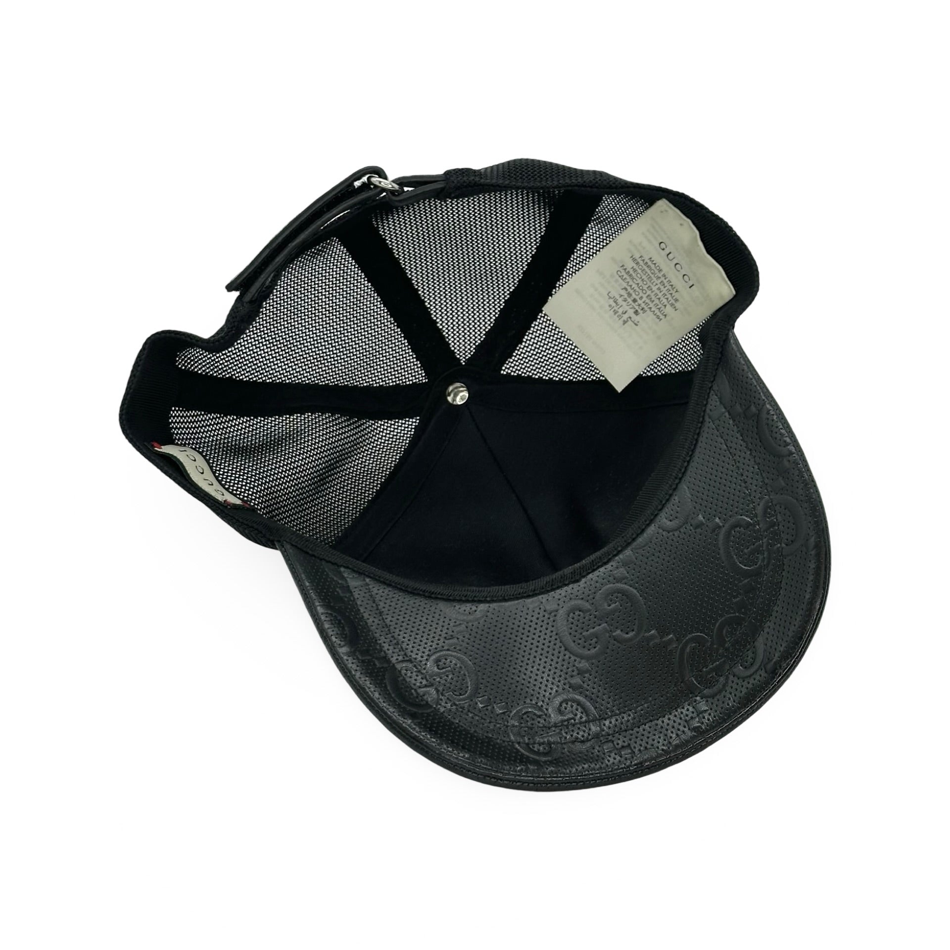 ハット GUCCI Baseball cap with leather visor NEW GUCCI GG Monogram Denim Leather Trim Baseball Cap Hat