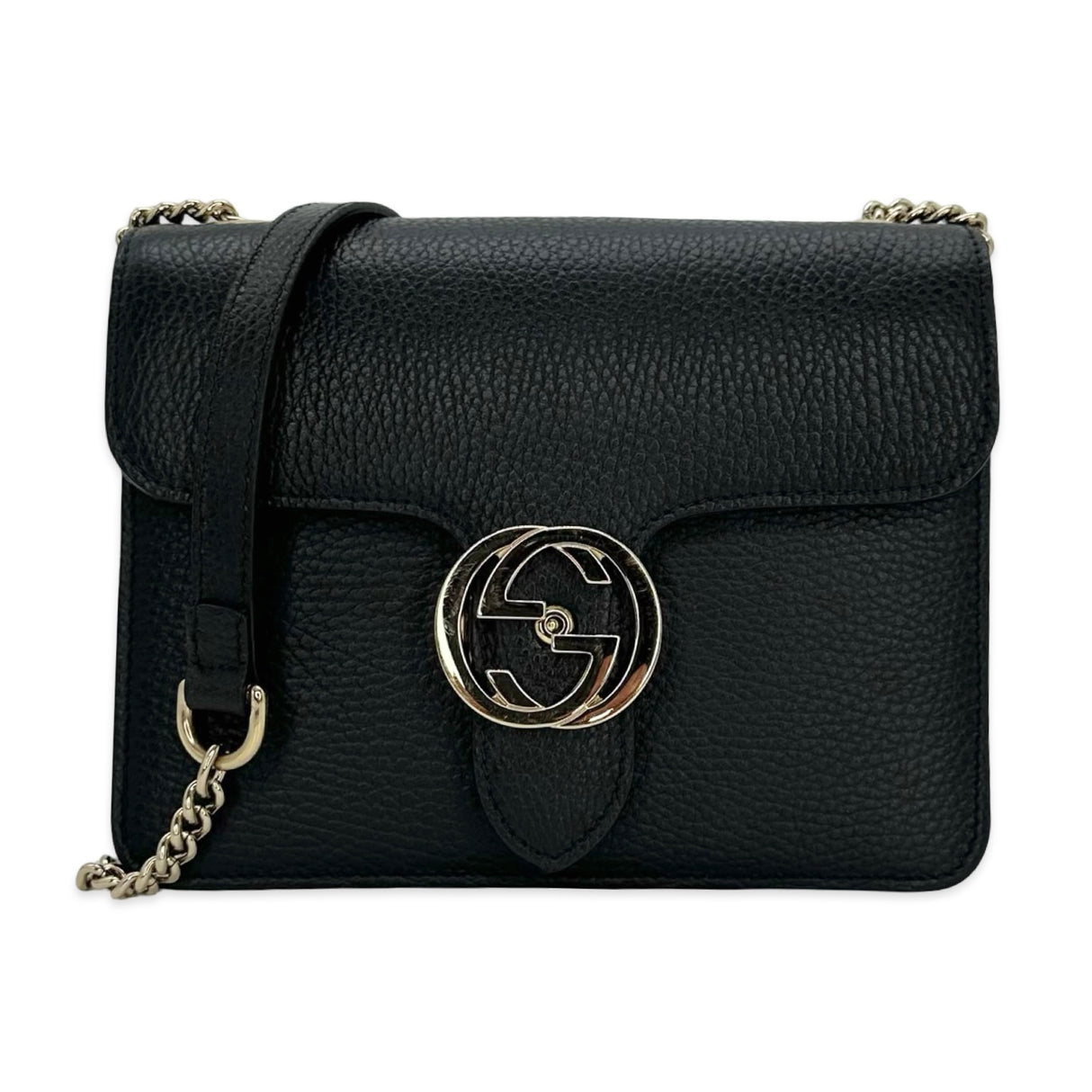 Grained Calfskin Interlocking G Chain Bag