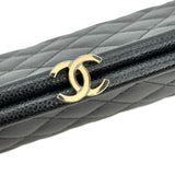 CHANEL: Quilted Caviar CC Timeless Clutch