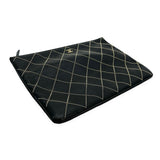 CHANEL: Quilted Studded Calfskin Large O Case Zip Pouch
