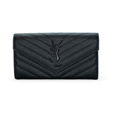 SAINT LAURENT: Grain de Poudre Cassandre Large Flap Wallet