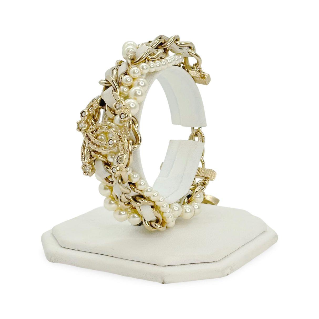 CHANEL: CC Woven Chain Layered Garland Bracelet