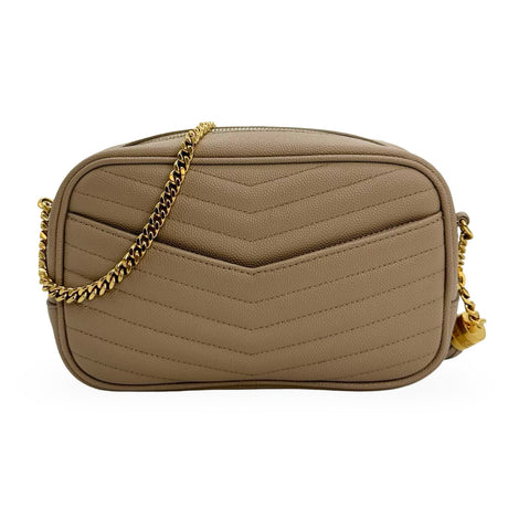 SAINT LAURENT: Quilted Grain de Poudre Mini Lou Camera Bag