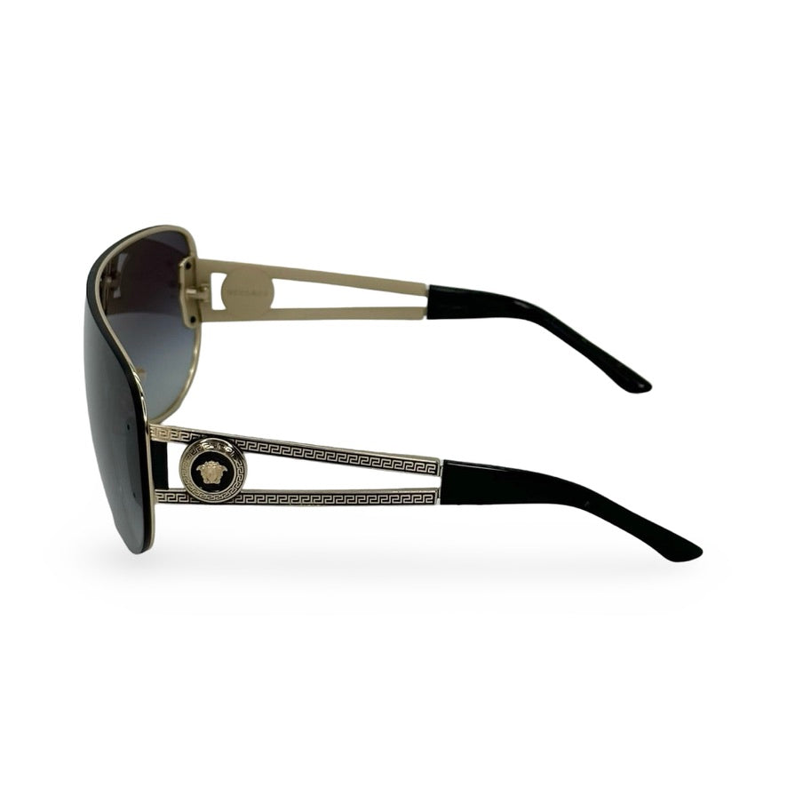 VERSACE: Shield Aviator Sunglasses