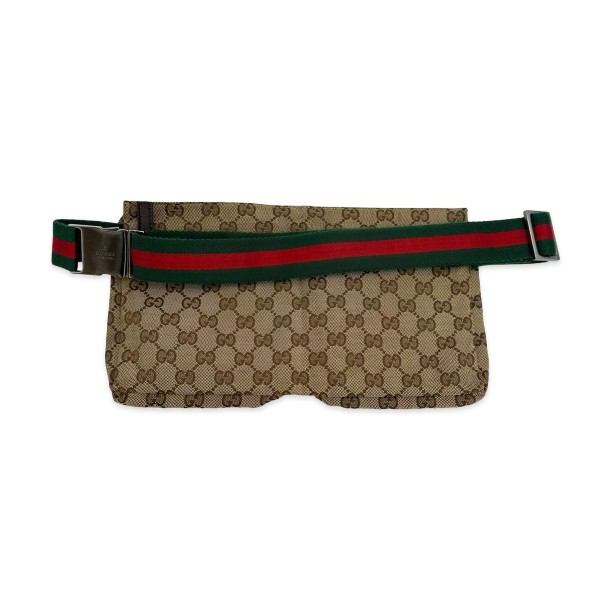 GG Canvas Double Pocket Belt Bag