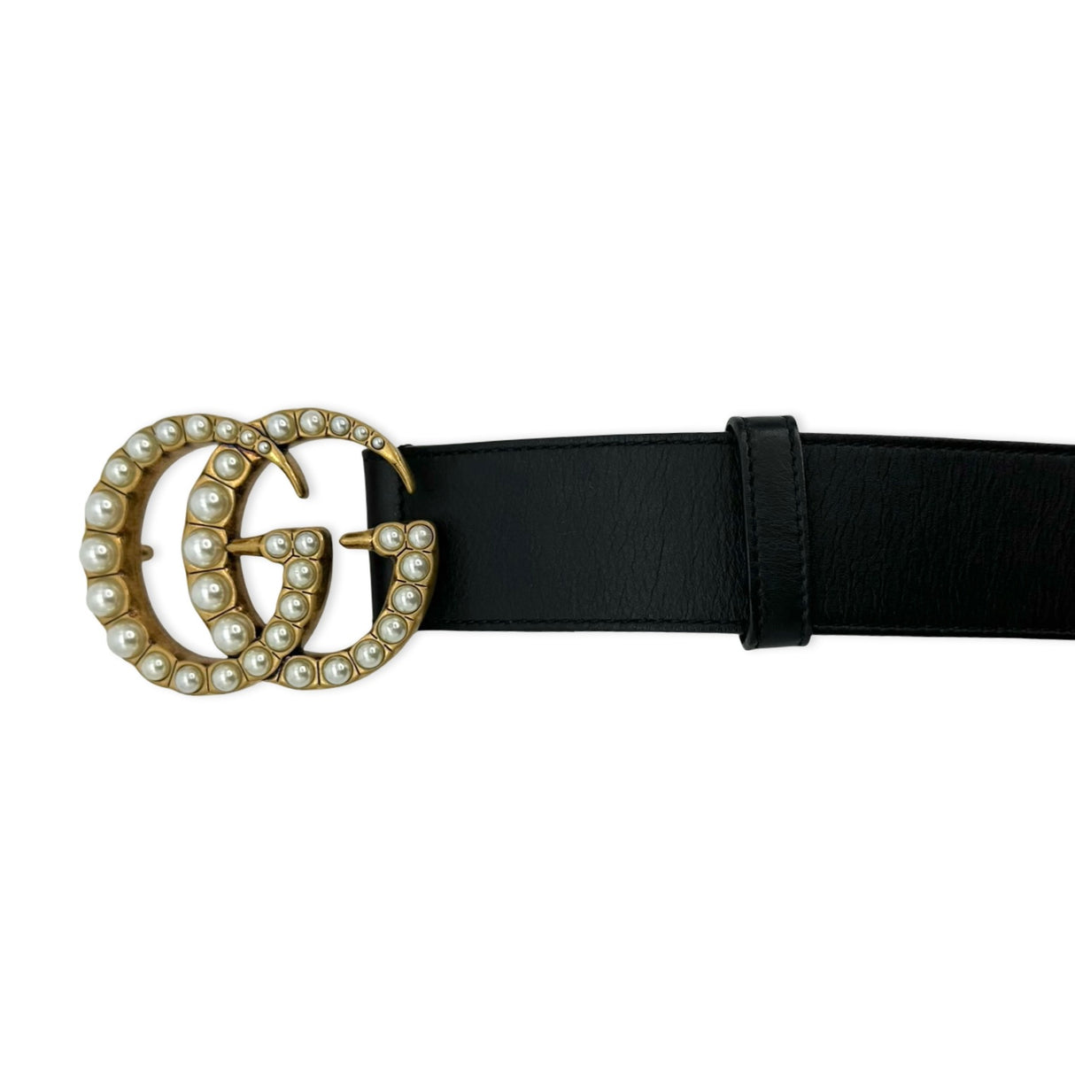 Calfskin Pearl GG Marmont Wide Belt