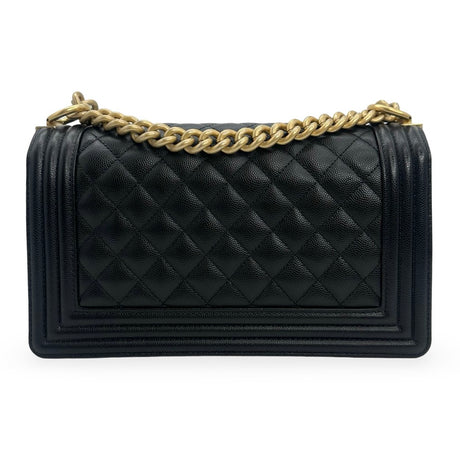 CHANEL: Quilted Caviar Old Medium Boy Bag