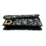 CHRISTIAN DIOR: Oblique Saddle Card Holder Wallet