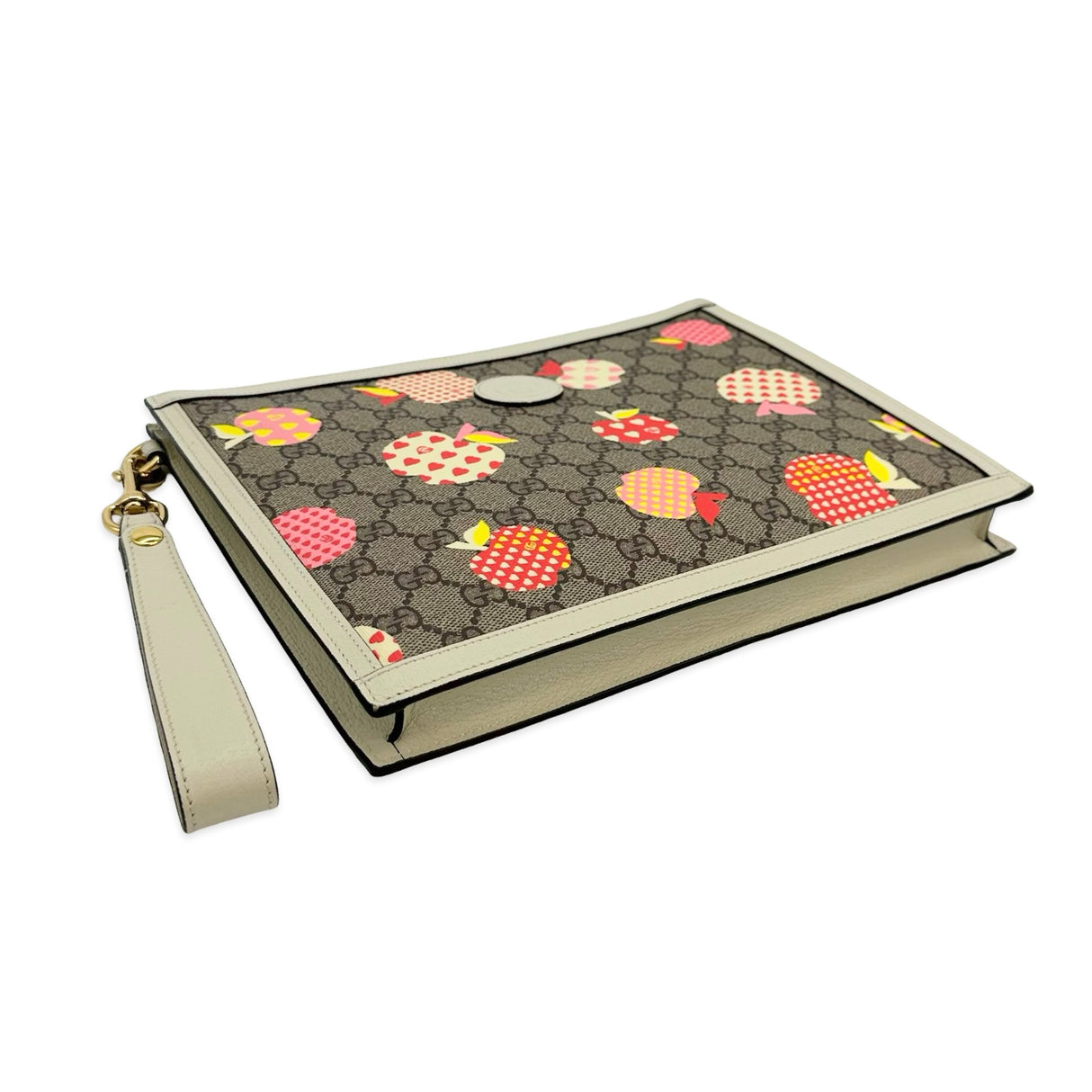 GUCCI: GG Supreme Le Pomme Apple Wristlet Pouch