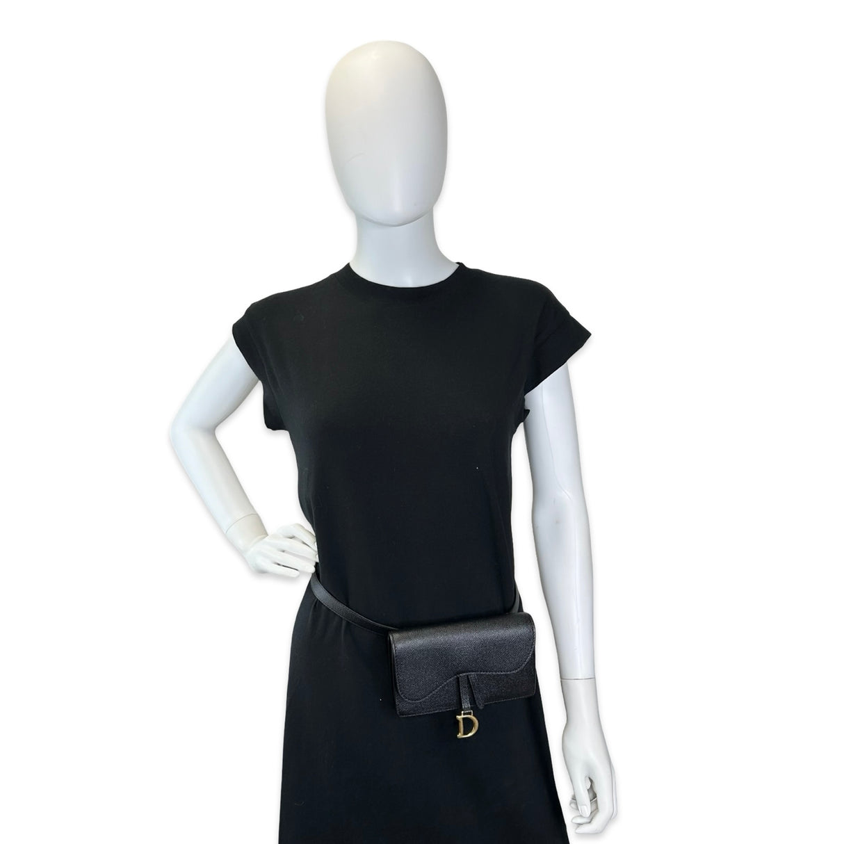 Grained Leather Saddle Belt Pouch