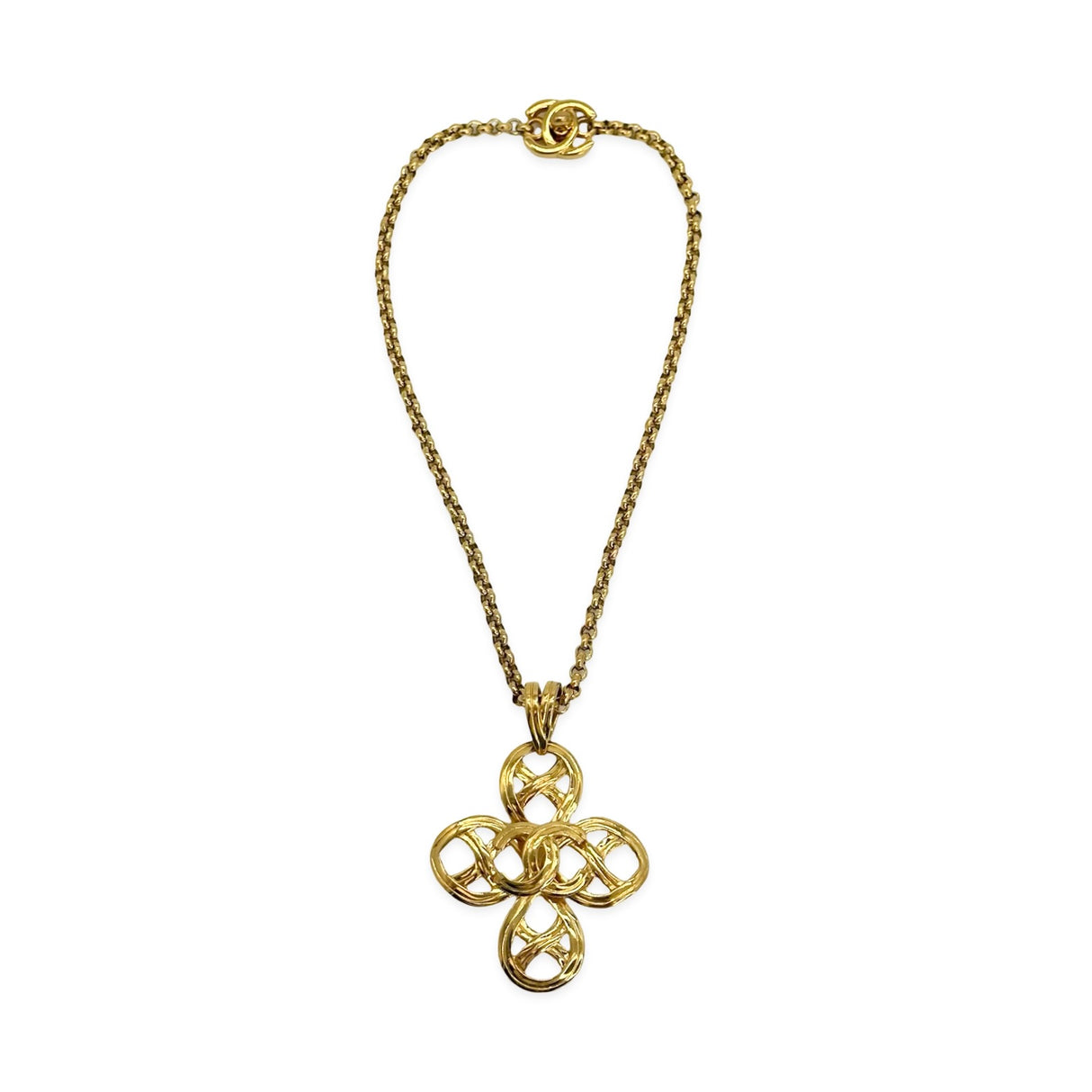 CC Twist Lock Woven Pendant Necklace
