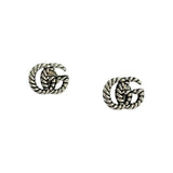 GUCCI: Sterling Silver GG Marmont Stud Earrings