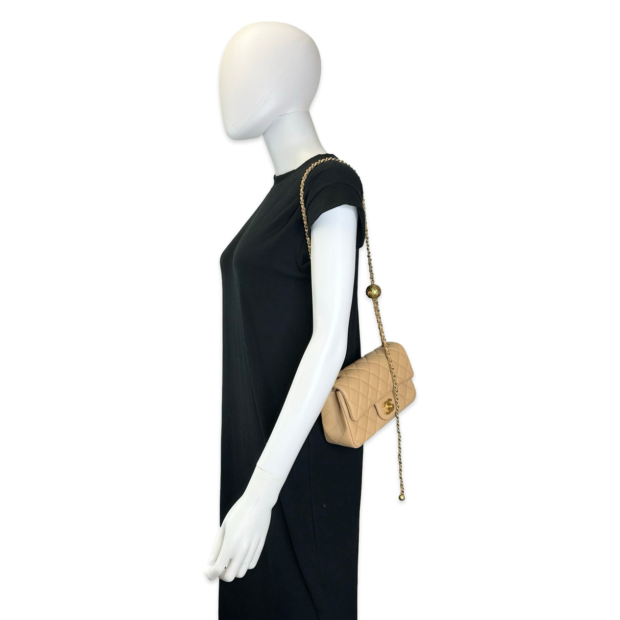 Quilted Lambskin Mini Pearl Crush Rectangular Flap Bag