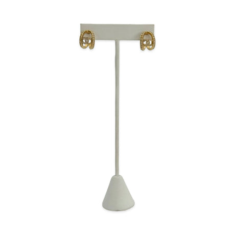 CHANEL: Crystal CC Huggie Hoop Earrings