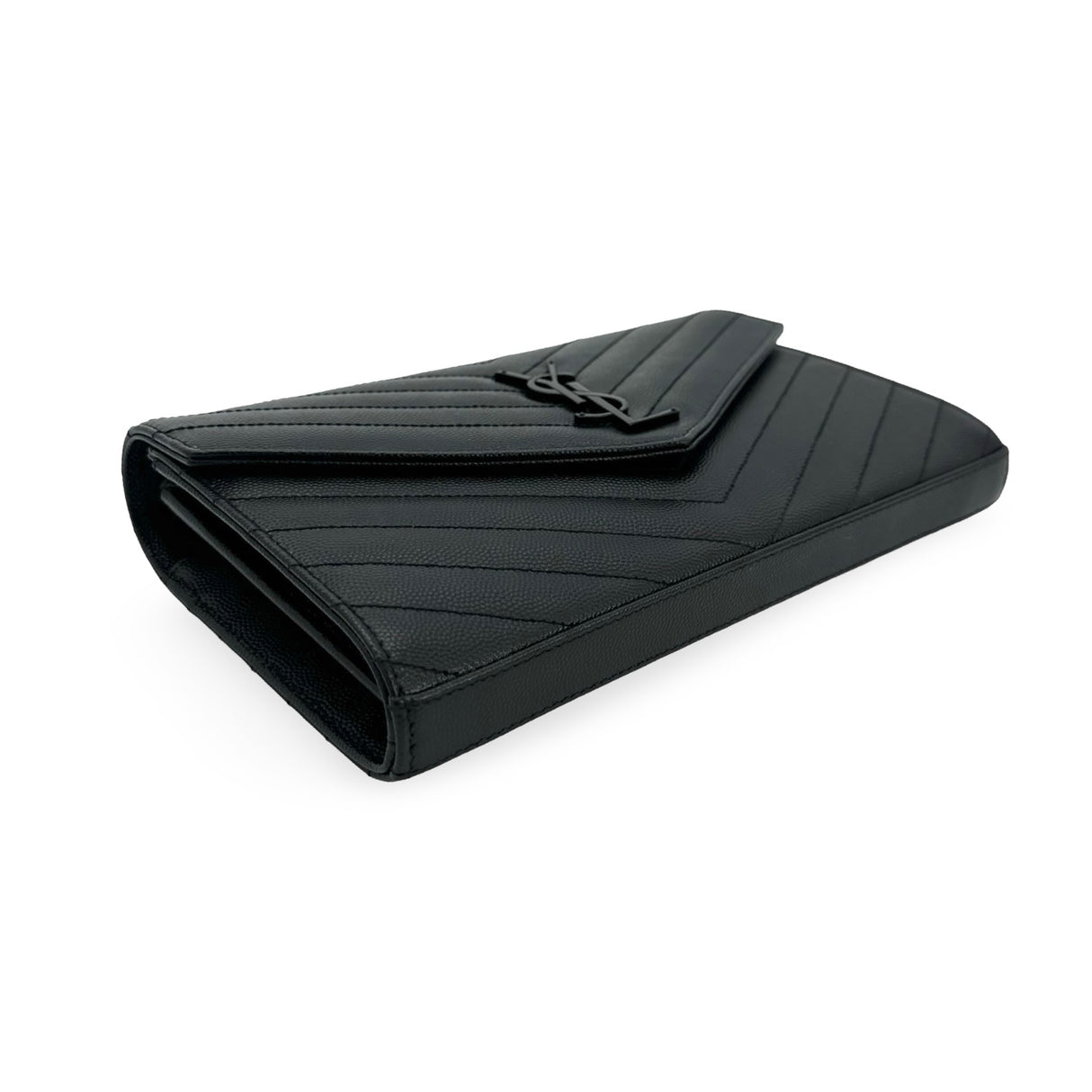 SAINT LAURENT: Grain de Poudre Classic Monogram Chain Wallet