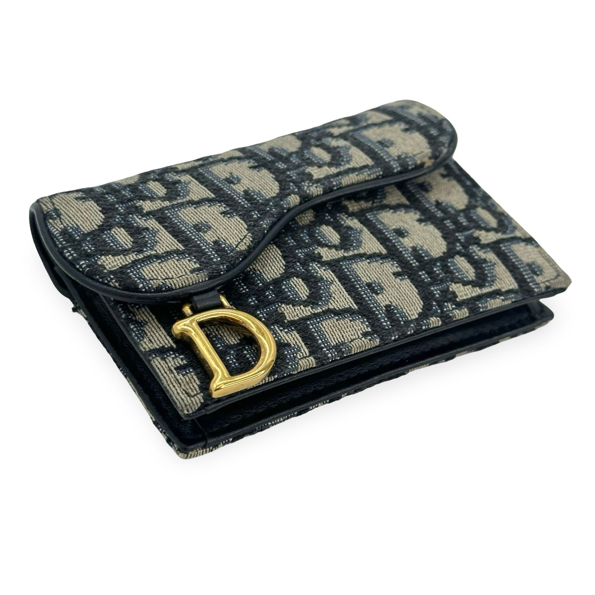 CHRISTIAN DIOR: Oblique Saddle Card Holder Wallet