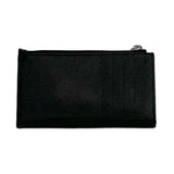 SAINT LAURENT: Quilted Grain de Poudre Fragments Zip Card Case