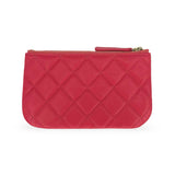 CHANEL: Quilted Caviar Small O Case Zip Pouch